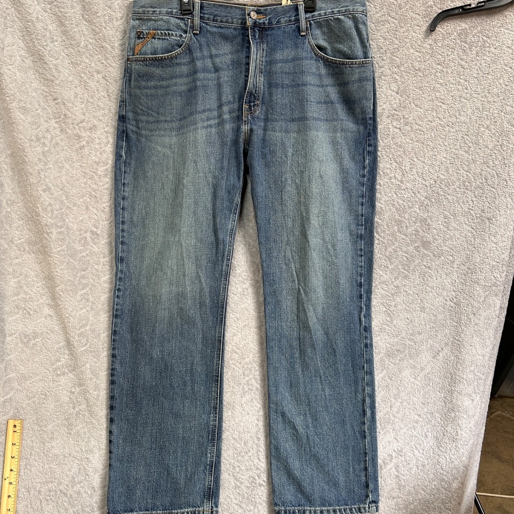 Ariat Men's Relaxed Fit Boot Cut Jeans 40x32 Blue Denim 100% Cotton Western Wear